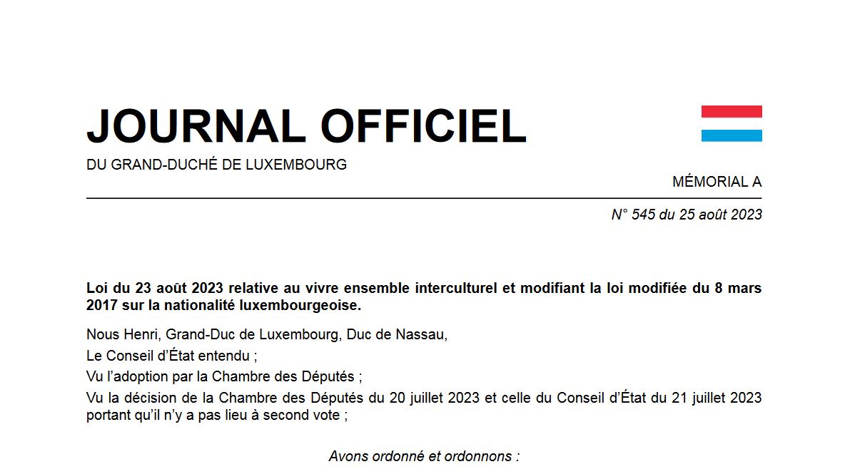Actualités loi du vivre-ensemble interculturel